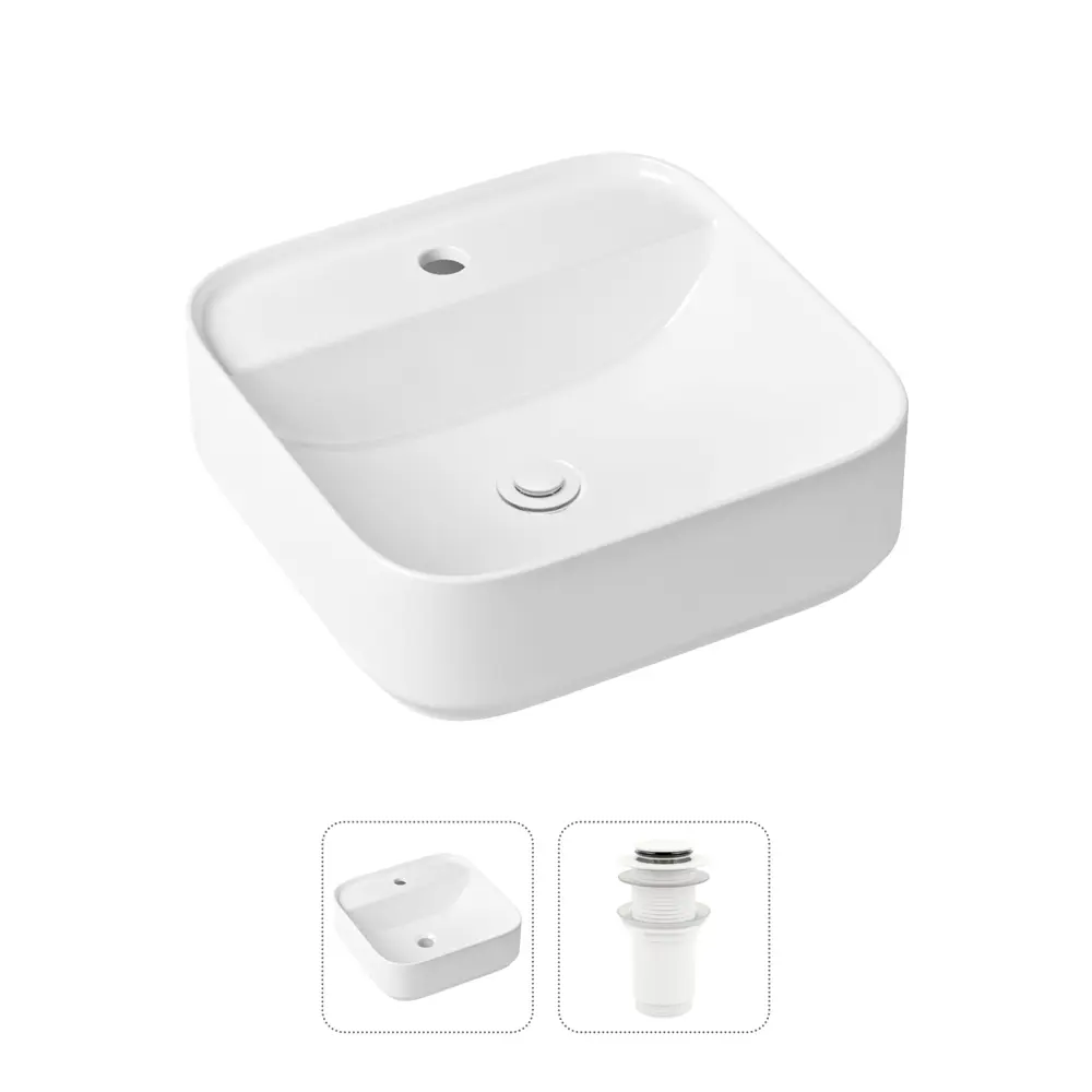 Накладная раковина Lavinia Boho Bathroom Sink Slim 21520846 фарфор 42 см с донным клапаном