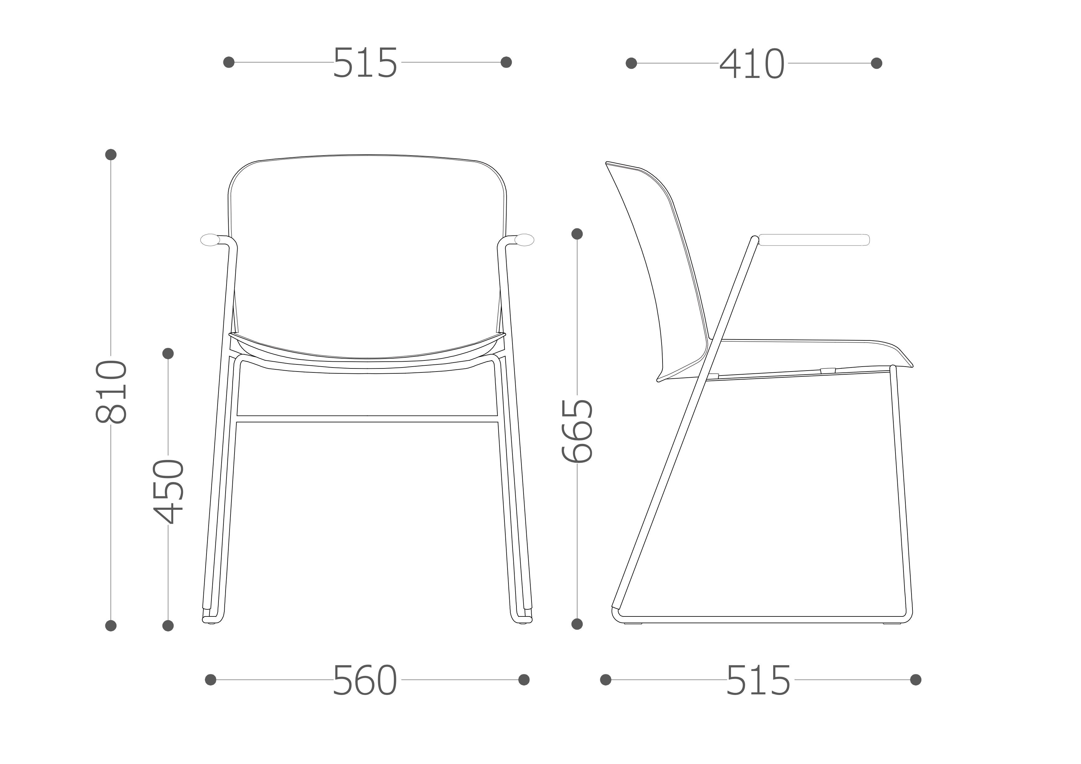 Штабелируемый стул из полипропилена с подлокотниками VAGHI свободный стул ARCH-00137655 - Вид №4