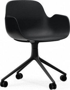 604981 Кресло Swivel 4W Black Aluminium / Black Normann Copenhagen Form