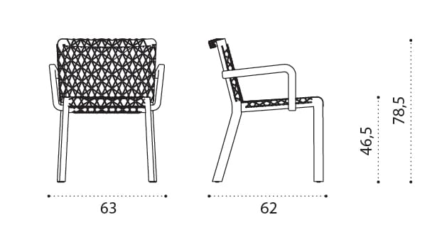 Веревочный стул с подлокотниками Ethimo Rafael ARCH-00027962 - Вид №7