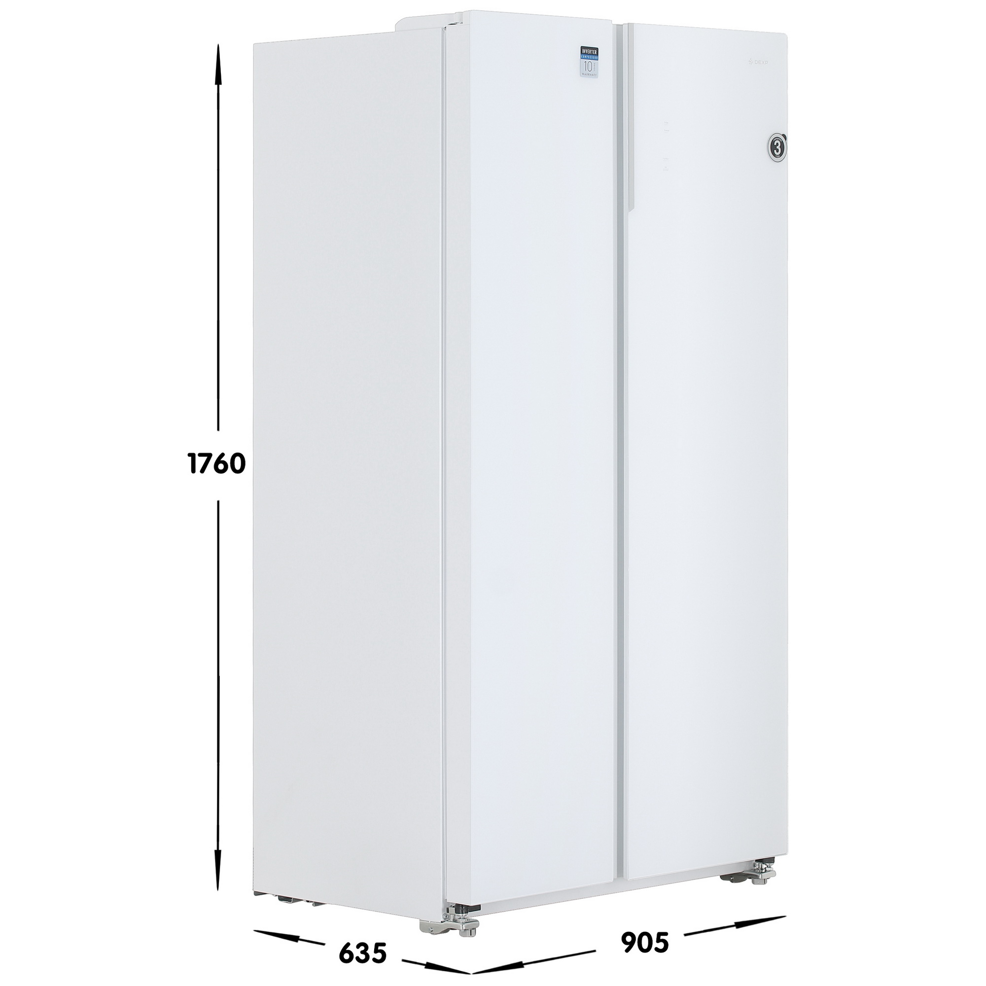 5413300 Холодильник Side by Side   DEXP SBS4-53AMG белый STDN-0017653 - Вид №6