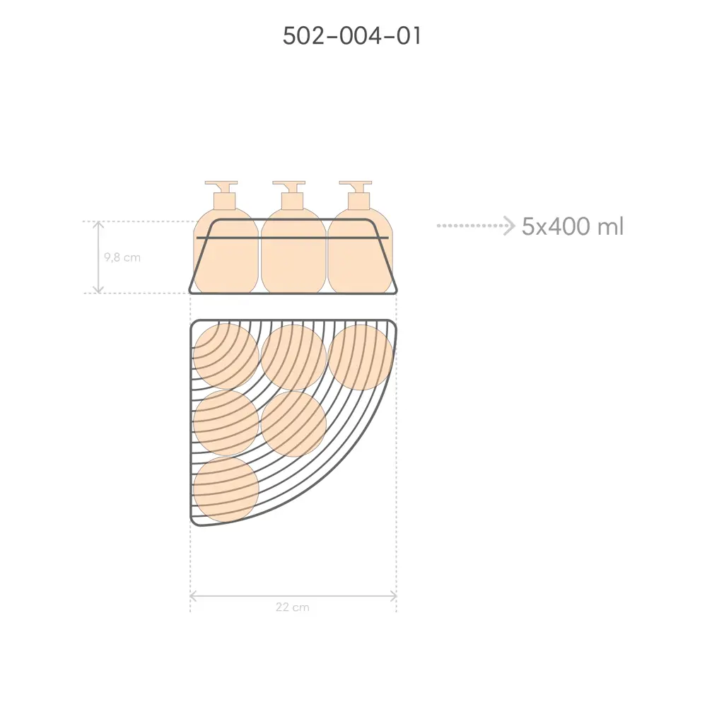 Полка для ванной ЧМЗ Модулус 502-004-01 угловая 22.5x22.5x9.8 см цвет хром STLM-2178160 - Вид №9