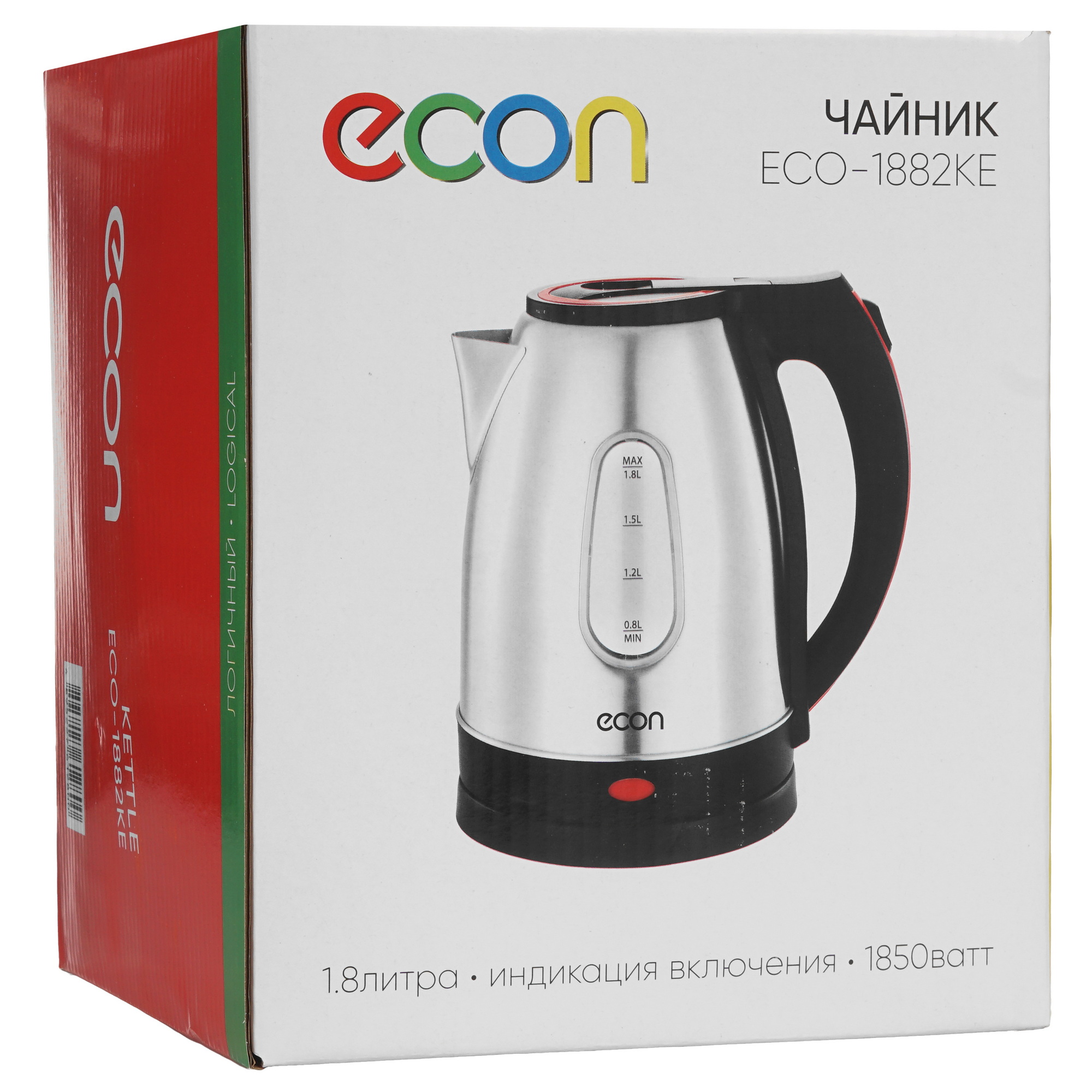 8144980 Электрочайник ECON ECO-1882KE серебристый STDN-0112840 - Вид №7