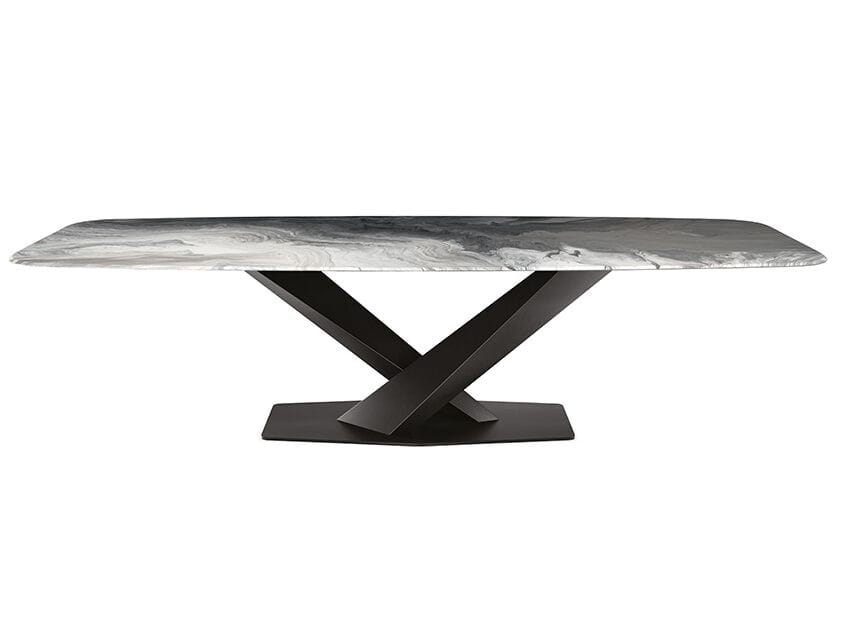 Стальной и хрустальный бочковый стол Cattelan italia Stratos ARCH-00110499