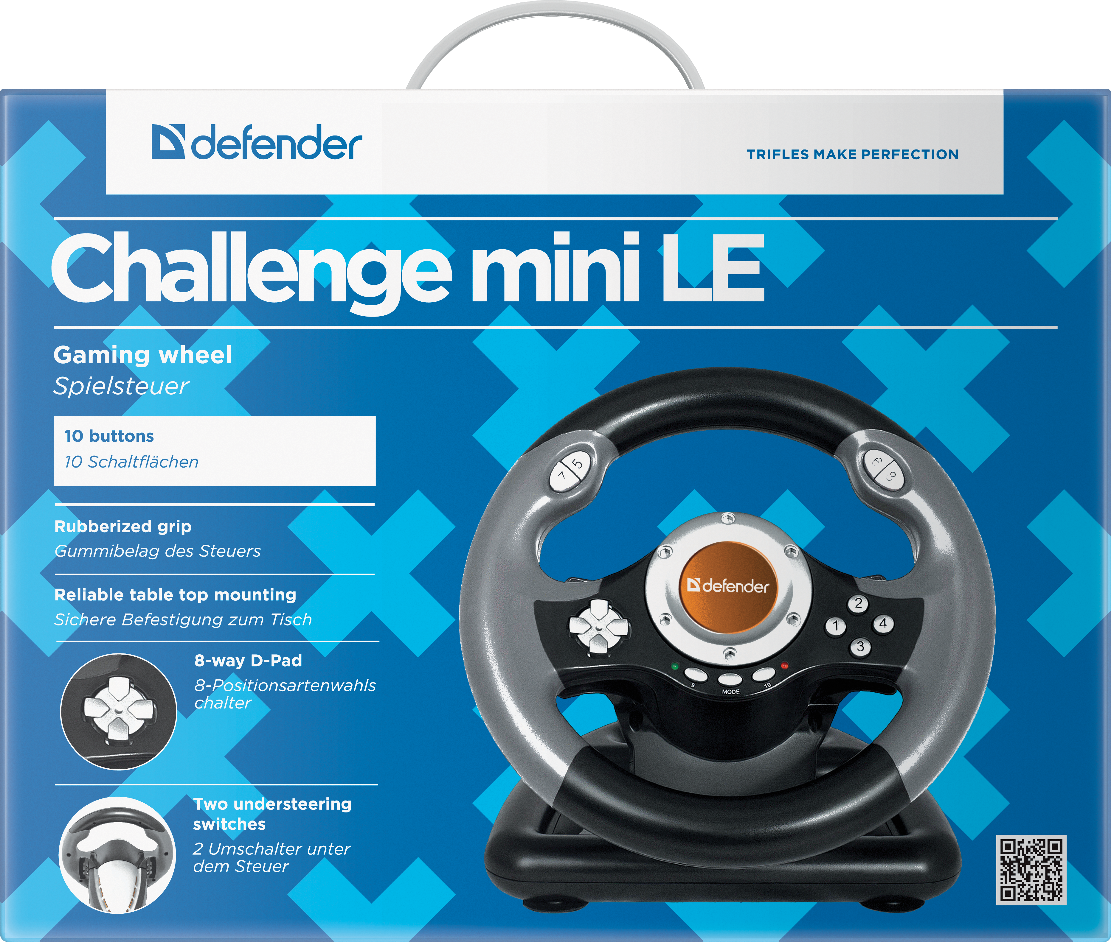 64351 игровой руль challenge mini le usb, мини, 10 кнопок Defender Santreyd  - Вид №6