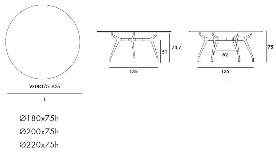 Круглый алюминиевый и стеклянный обеденный стол с Lazy Susan Sovet Italia Arkos ARCH-00073762 - Вид №2