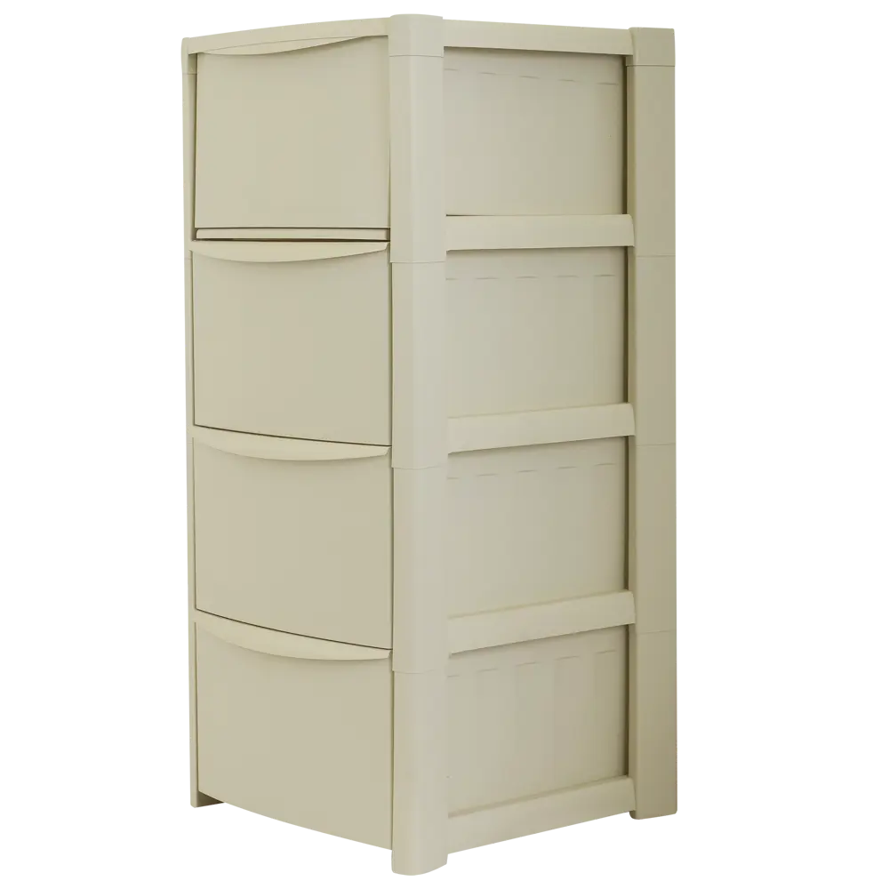 Комод 4 ящика 76.7x37.7x36 см пластик цвет слоновая кость 82140458 STLM-2204723 Santreyd 