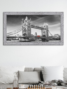 90358015 Картина в раме с объемным декором "Тауэрский мост" 50х100 см STLM-0199473 GRAFIS-ART