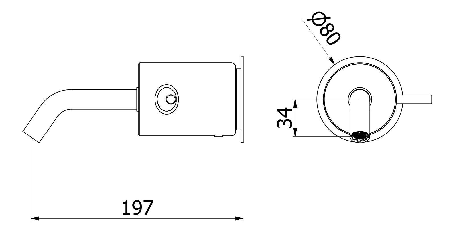 Однорычажный настенный смеситель для раковины с автоматическим сливом IB мрамор + мрамор Elle ARCH-00082900 - Вид №19