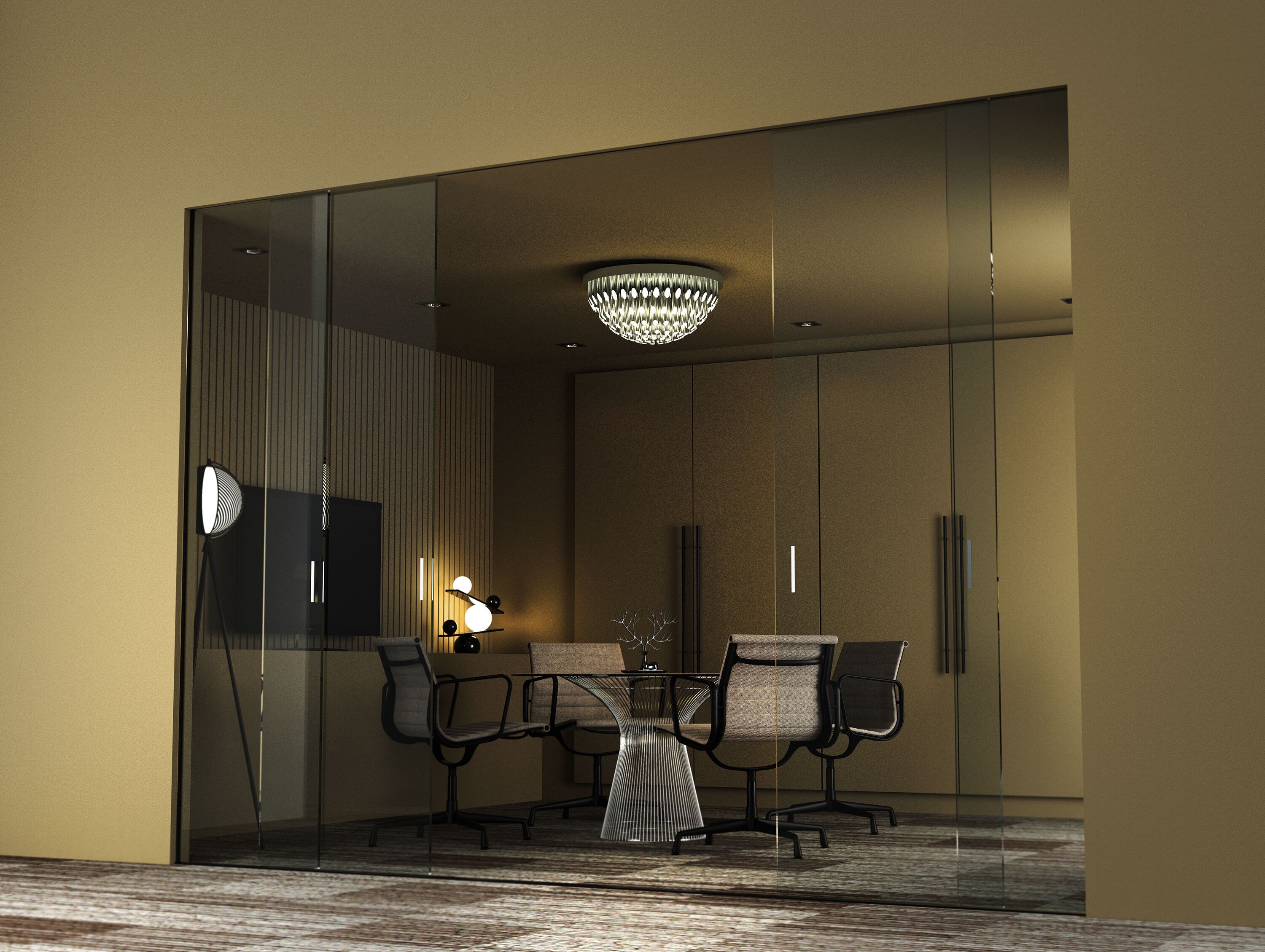 Стальная и акриловая светодиодная потолочная лампа OBLURE ARCH-00146779 - Вид №1