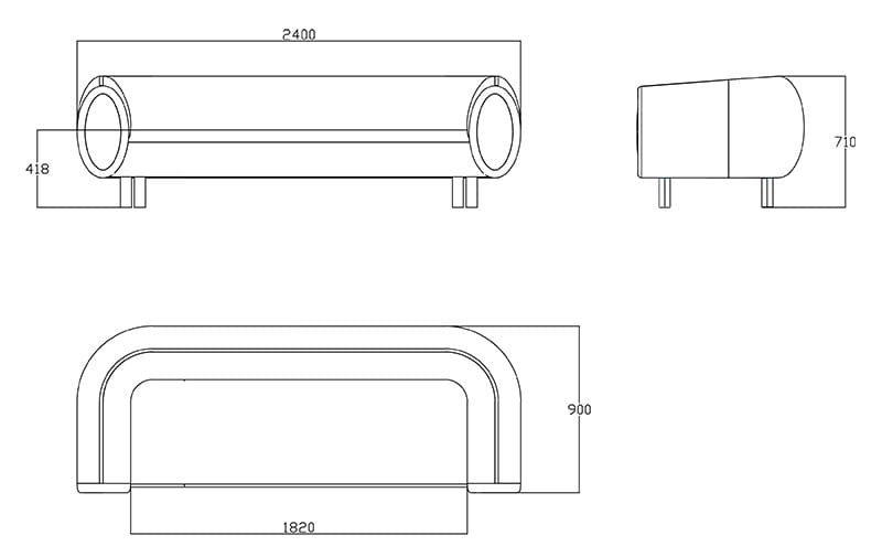 3-местный диван из полиэстера Sitland Тоби ARCH-00053979 - Вид №3