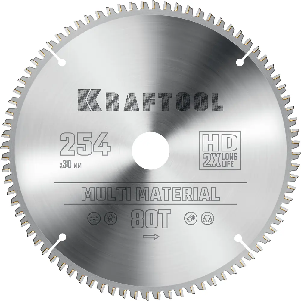 Диск пильный по алюминию Kraftool 36953-254-30 80Т 254x30x2.2 мм