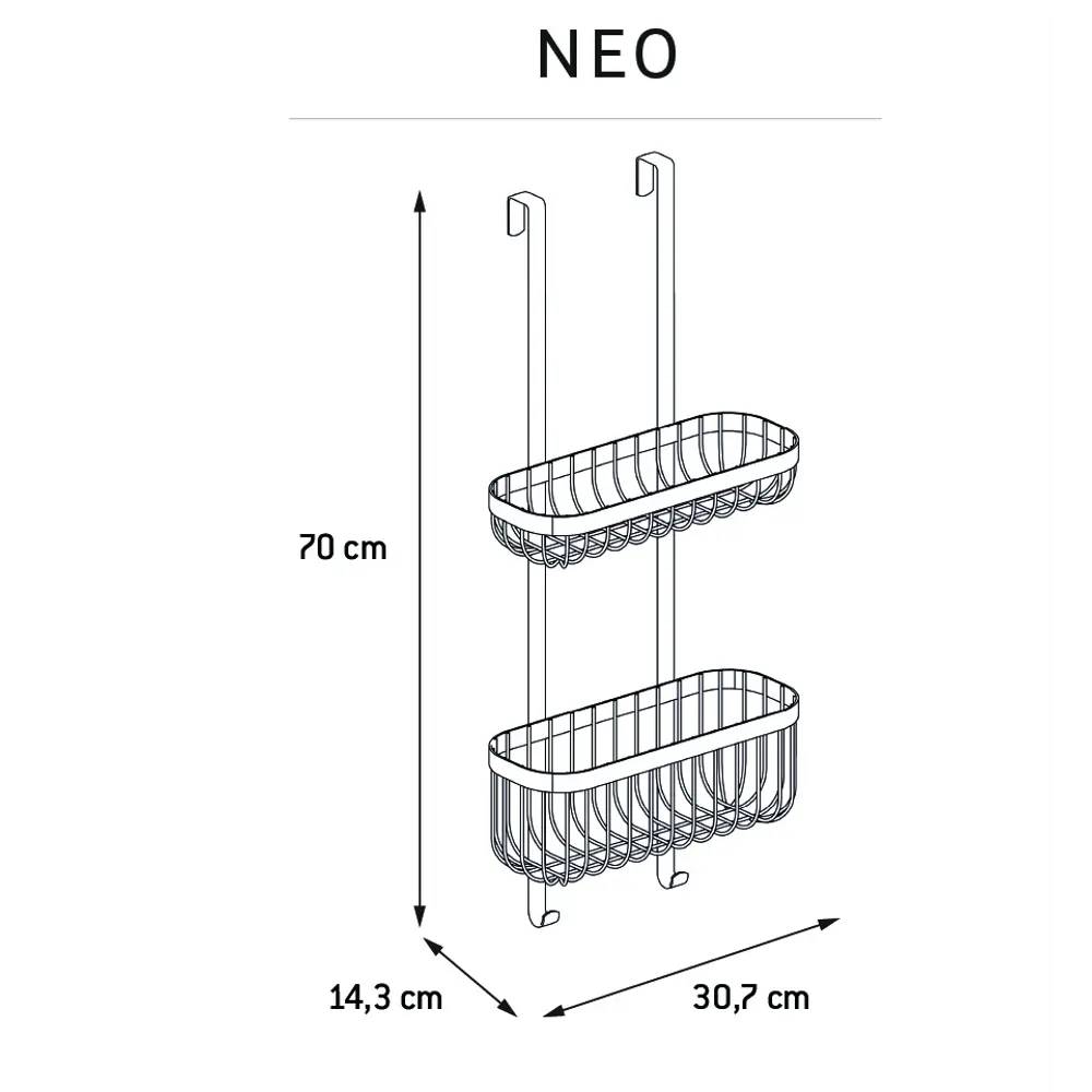 Полка для душевой кабины Sensea Neo подвесная двухъярусная цвет хром STLM-2006089 - Вид №8