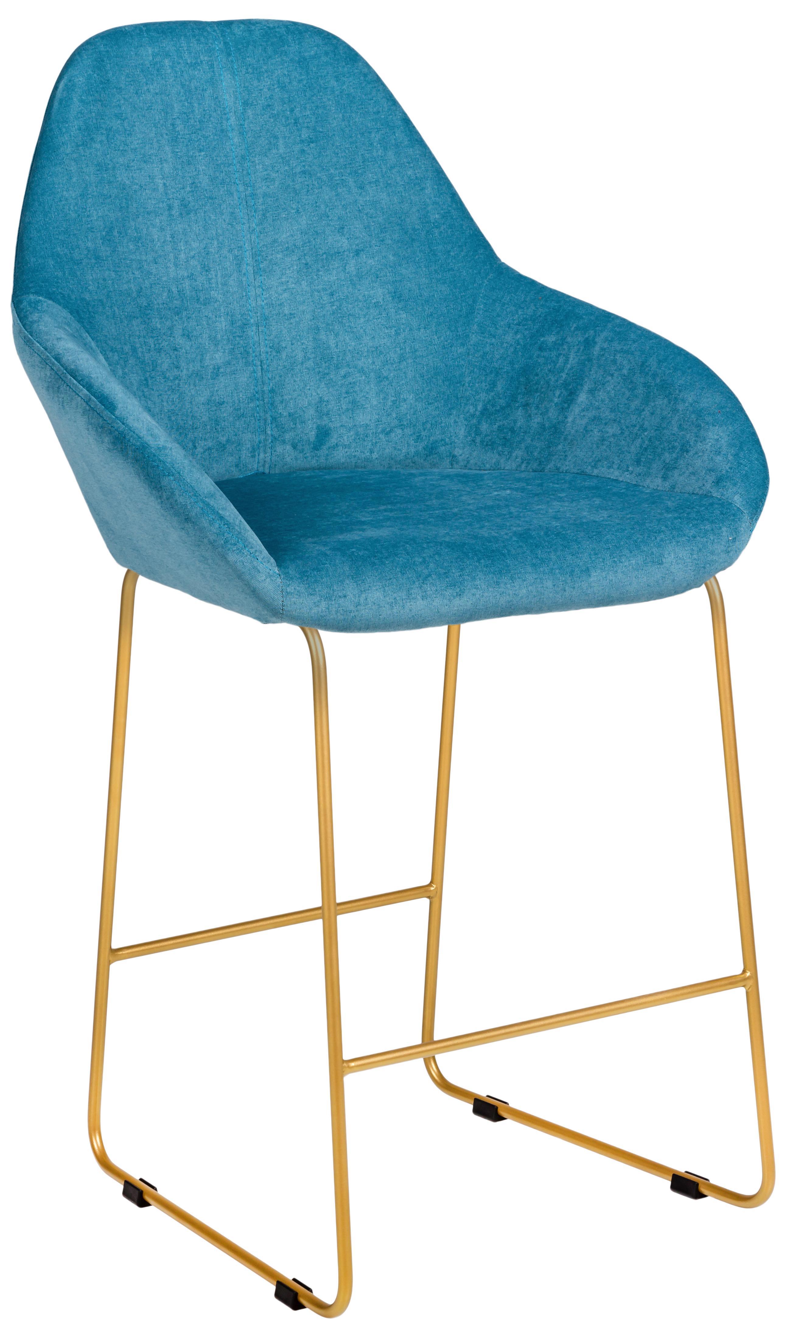 91063244 Барный стул Kent 58.5x114x59.5 см цвет голубой/золотой STLM-0463889 R-HOME