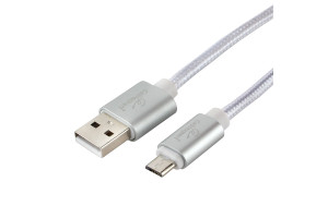 16205159 Кабель USB 2.0 AM/microB длина 1.8 м серебристый CC-U-mUSB01S-1.8M Cablexpert