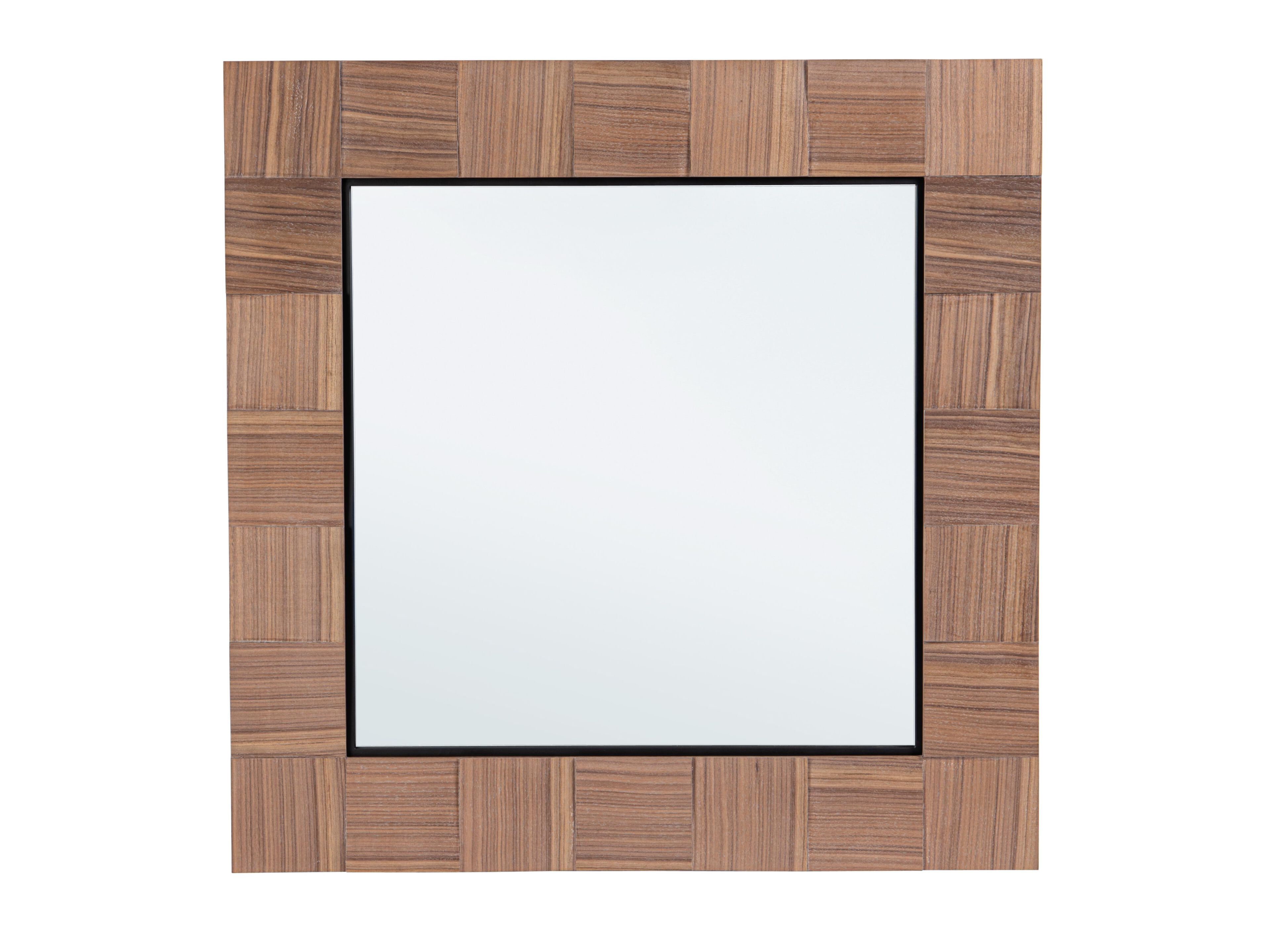 Квадратное зеркало грецкого ореха с рамкой стены BIZZOTTO ALFALDA 106X106 ARCH-00052310