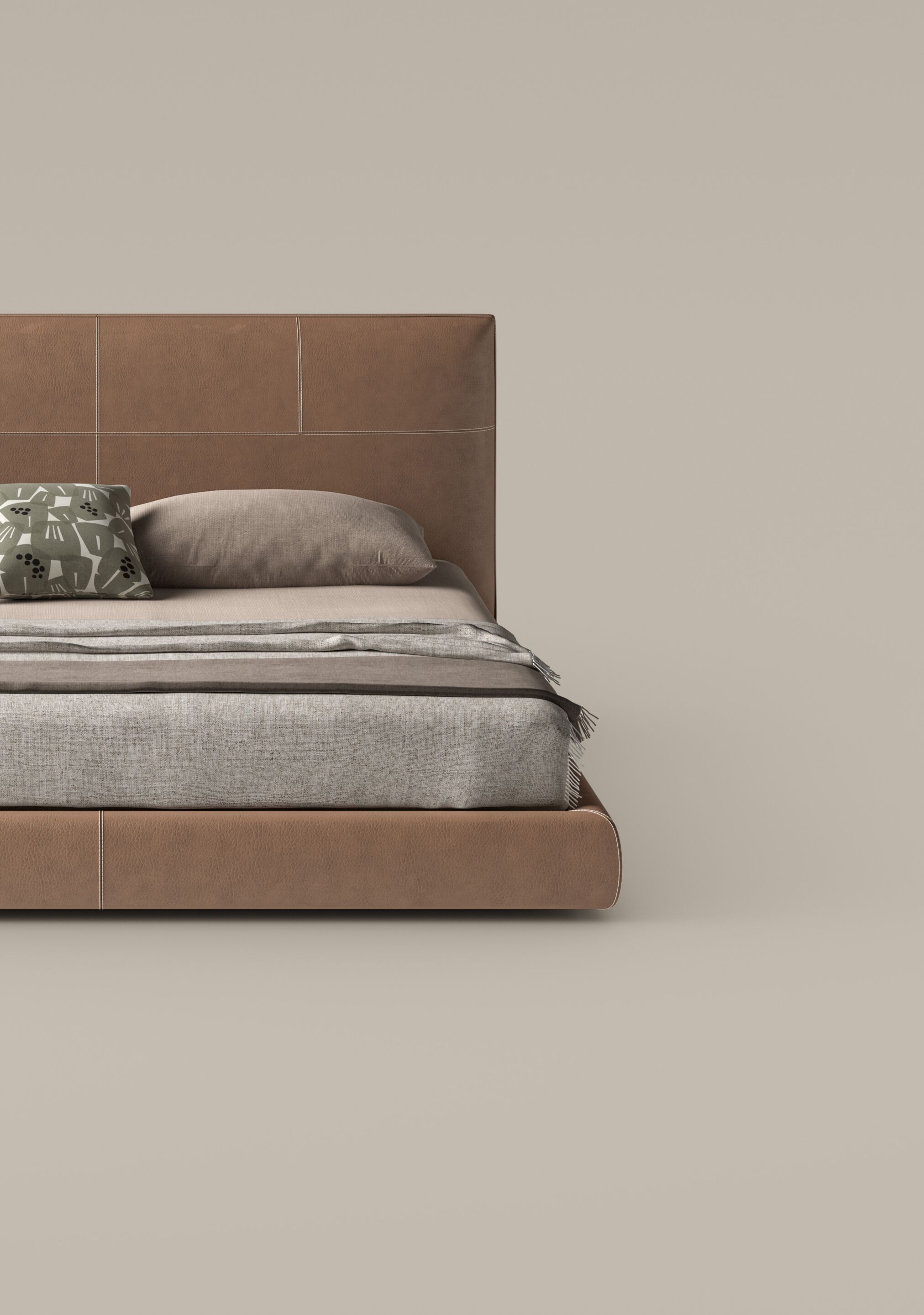 Двуспальная кровать с мягким изголовьем BONALDO ORIS ARCH-00075393 - Вид №4