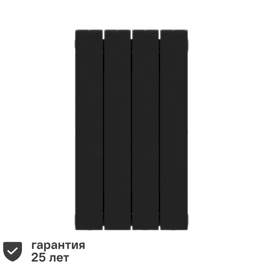 Радиатор секционный Rifar Supremo S50004RAL9005 500/90 4 секции боковое подключение биметалл черный 82560800 STLM-2013166