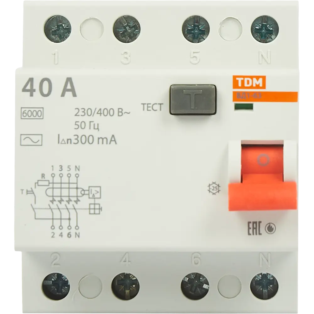 УЗО TDM Electric ВД1-63 4-полюсное 40А с защитой от токов утечки 84399452 STLM-0049236 - Вид №1