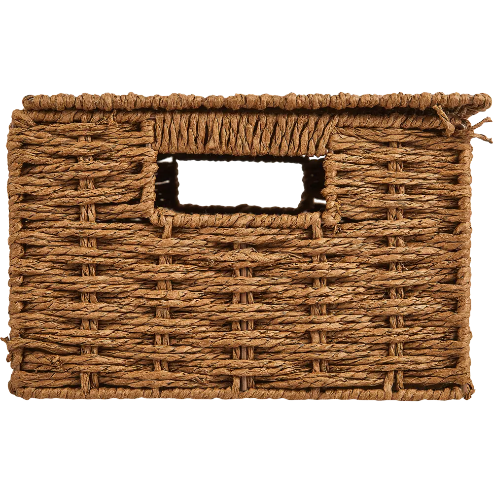 Корзина с крышкой для хранения 31x15x23 см бумага цвет коричневый SPACEO Kub STLM-2107445 - Вид №2