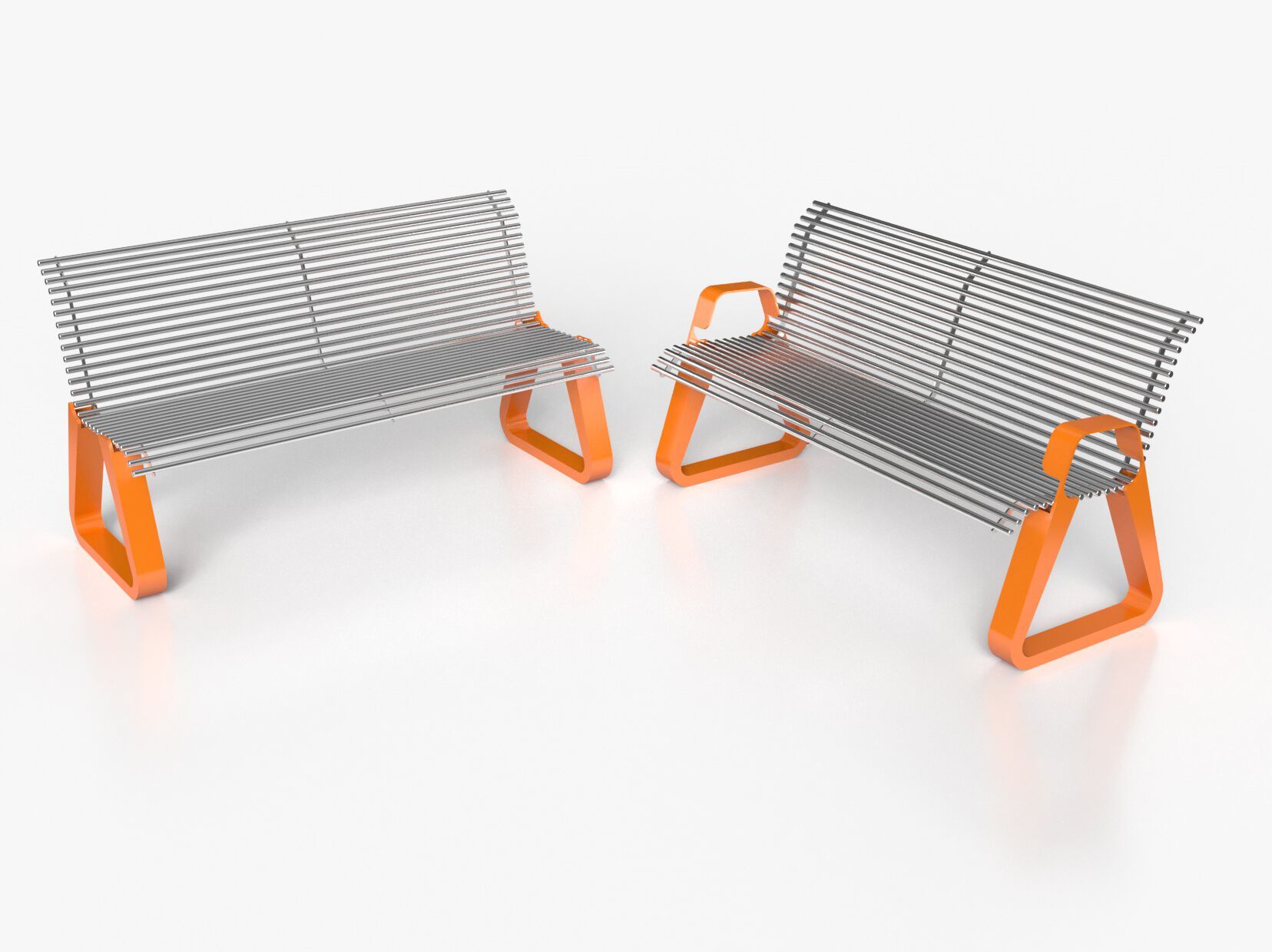 Оцинкованная стальная скамья со спинкой Viscio Urban Design GINGER ARCH-00123550 - Вид №16