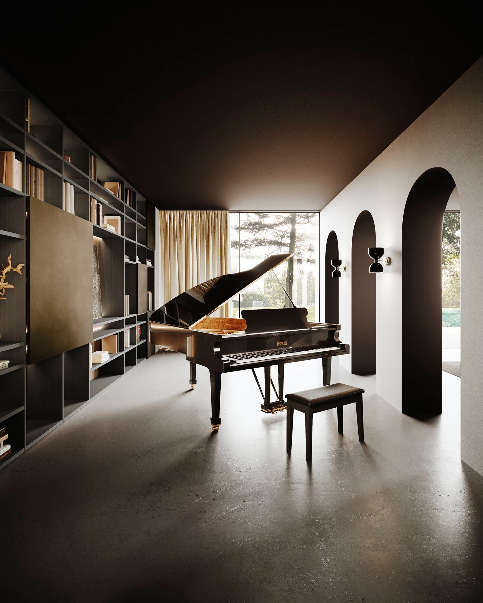 Книжный шкаф на заказ Guzzini & Fontana House of Piano ARCH-00091593 - Вид №2