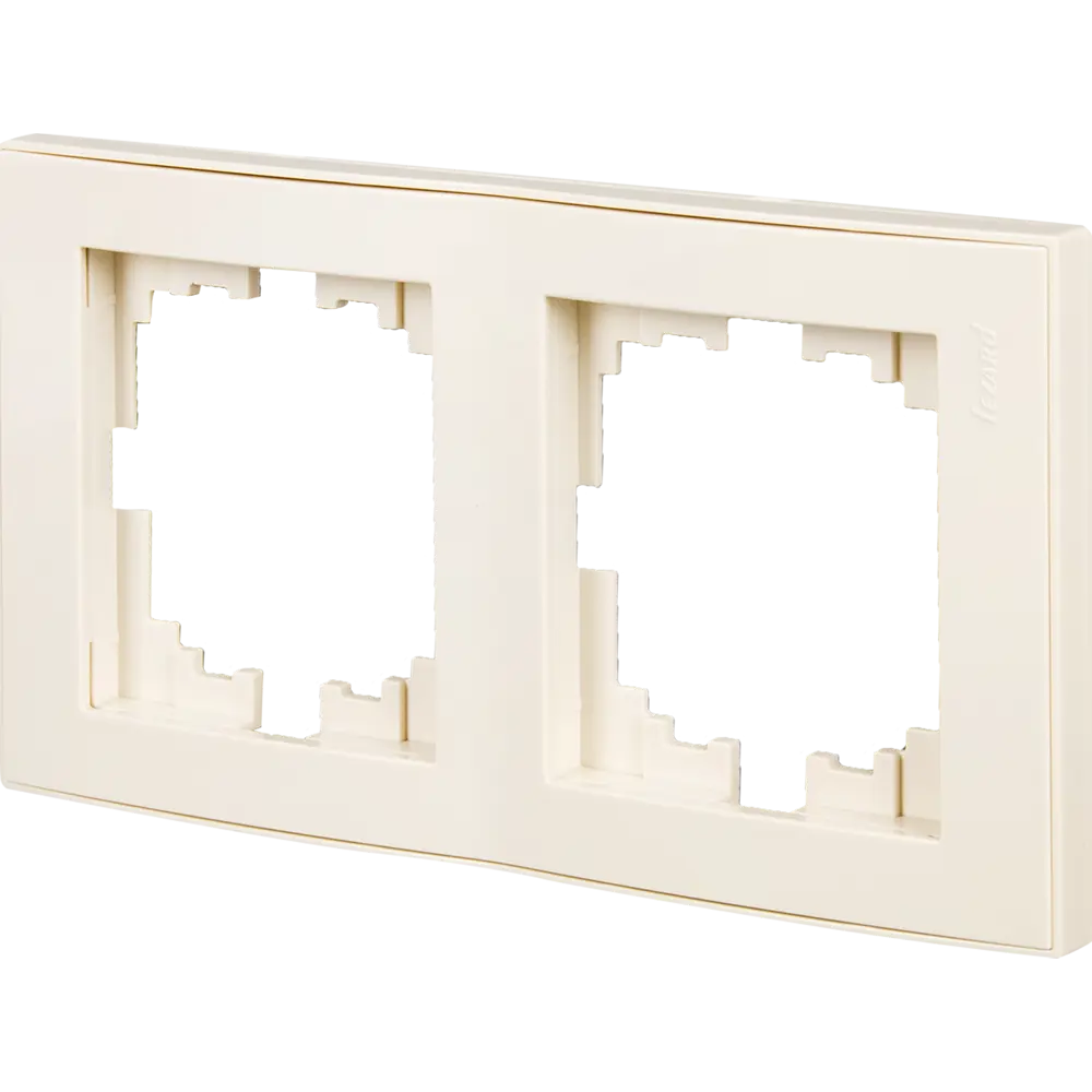 Рамка для розеток и выключателей Lezard Rain 2 поста, цвет бежевый STLM-2210129 - Вид №1