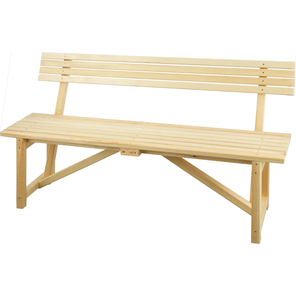 Скамейка садовая со спинкой 150x44x84 см дерево светло-коричневая Santreyd STLM-2082325