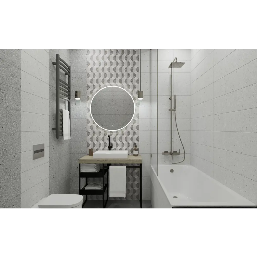 Плитка настенная Axima Руан 20x30 см 1.44 м² матовая цвет светло-серый терраццо STLM-2046156 - Вид №2
