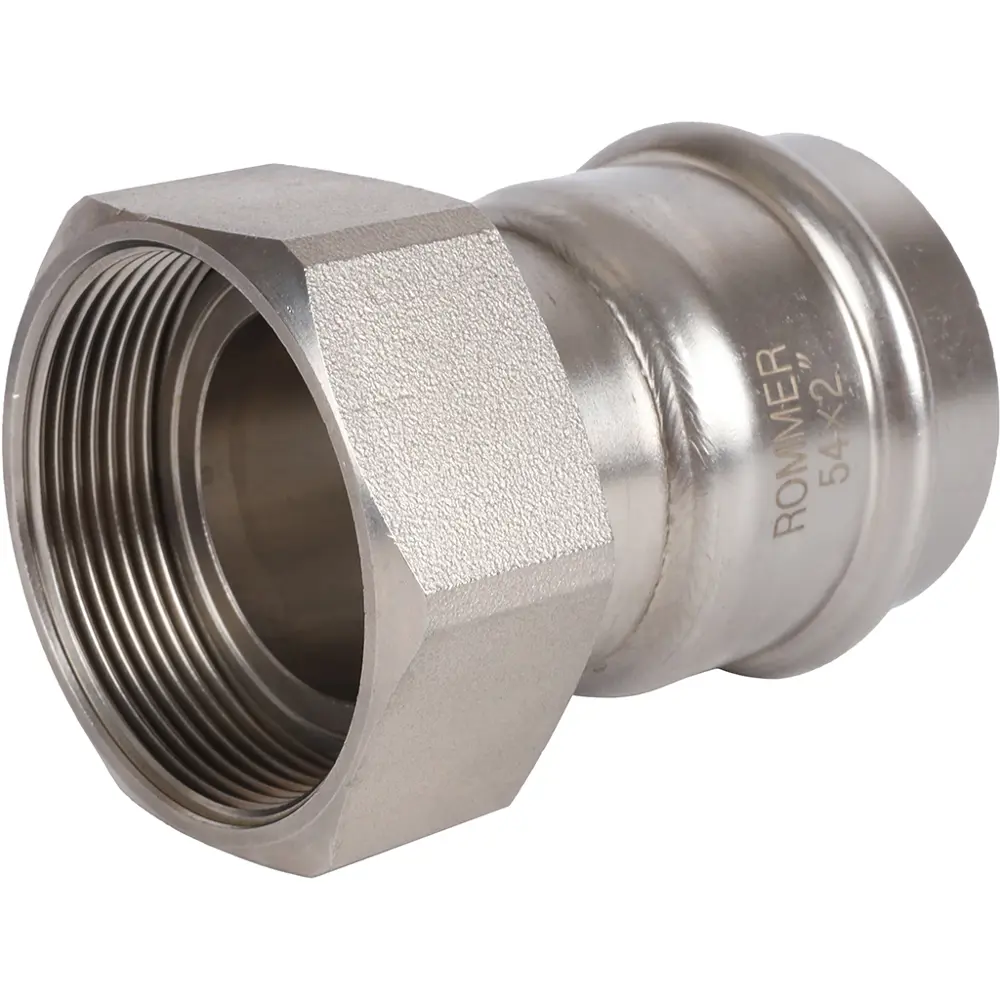Муфта переходная Rommer 2"x54 мм с накидной гайкой ВПр-ВР нержавеющая сталь 88011205 STLM-2096006 