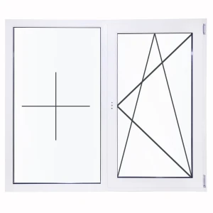 Окно пластиковое ПВХ Deceuninck двустворчатое 1410x1450 мм (ВxШ) двуxкамерный стеклопакет белый