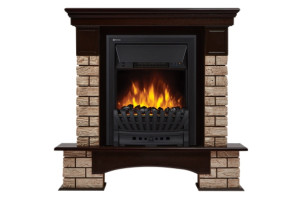16531077 Портал Classic, камень коричневый, шпон темный дуб НС-1292149 Firelight Forte Wood