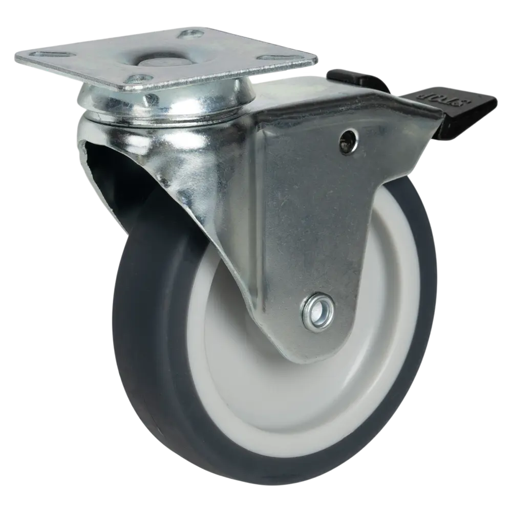 Мебельный ролик поворотный с тормозом 100 мм, нагрузка 70 кг 89415371 Santreyd STLM-1584647