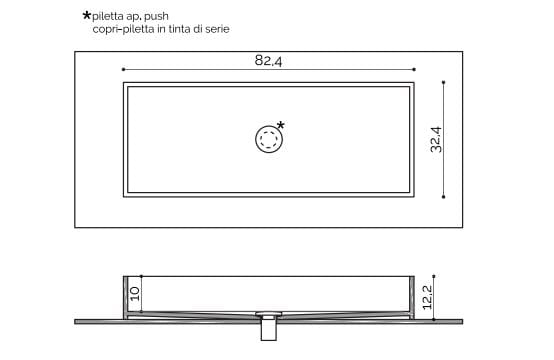 Прямоугольная столешница из Corian® Acquapazza Corian ® elements ARCH-00025851