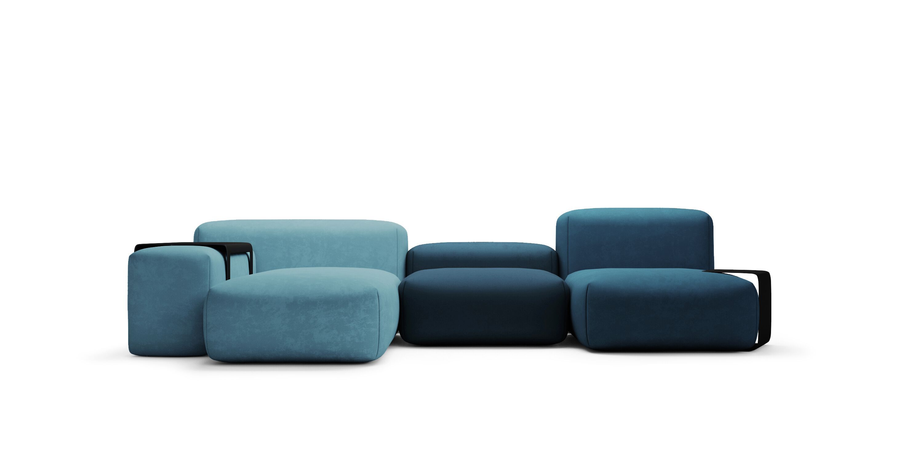 Тканевый диван с полуостровом HANNABI MODEL NO.17 SALMON ARCH-00037307 - Вид №1