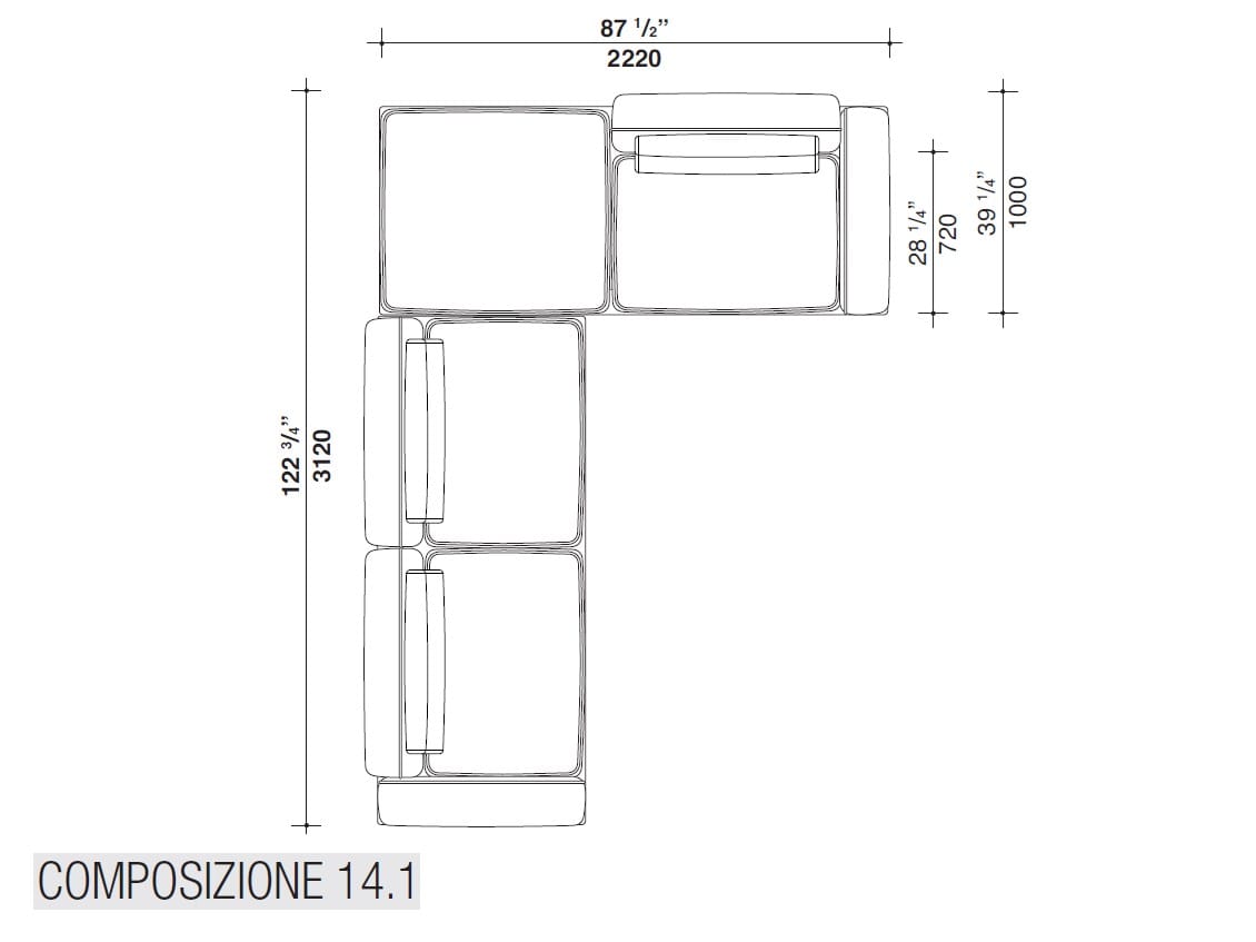 Модульный тканевый диван Lema двор ARCH-00115540 - Вид №21