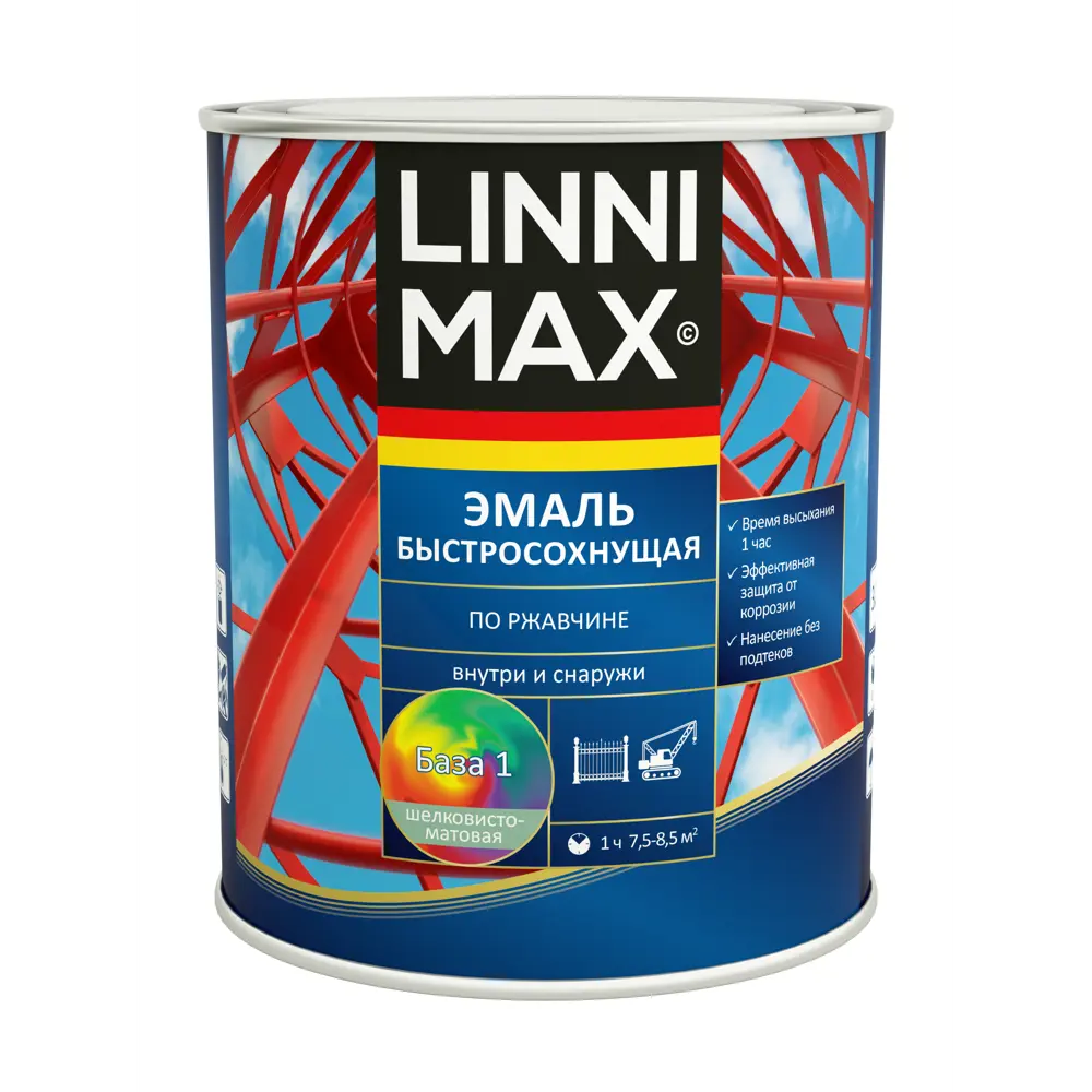 Грунт-эмаль по ржавчине LINNIMAX белая база 0.75 л 89379717 STLM-1495504