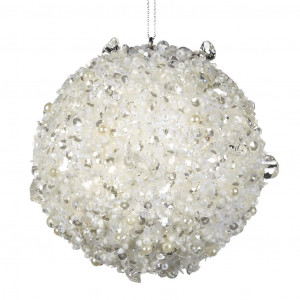 TR 25105 Шар белый с жемчугом 10 см GOODWILL