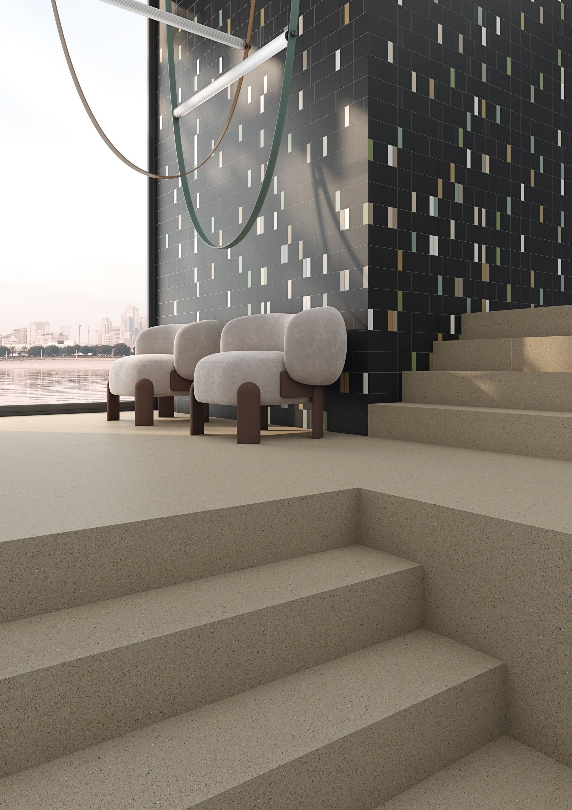 Пол / облицовка из керамогранита с эффектом Венецианского терраццо VIVES Micra ARCH-00150565 - Вид №4