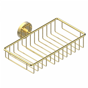 G9B-2620 Полочка комбинированная для мыла и мочалки с фланцем 240 x 130 мм Thg-paris System métal lisse с рукоятками Покрытие PVD золотистый цвет