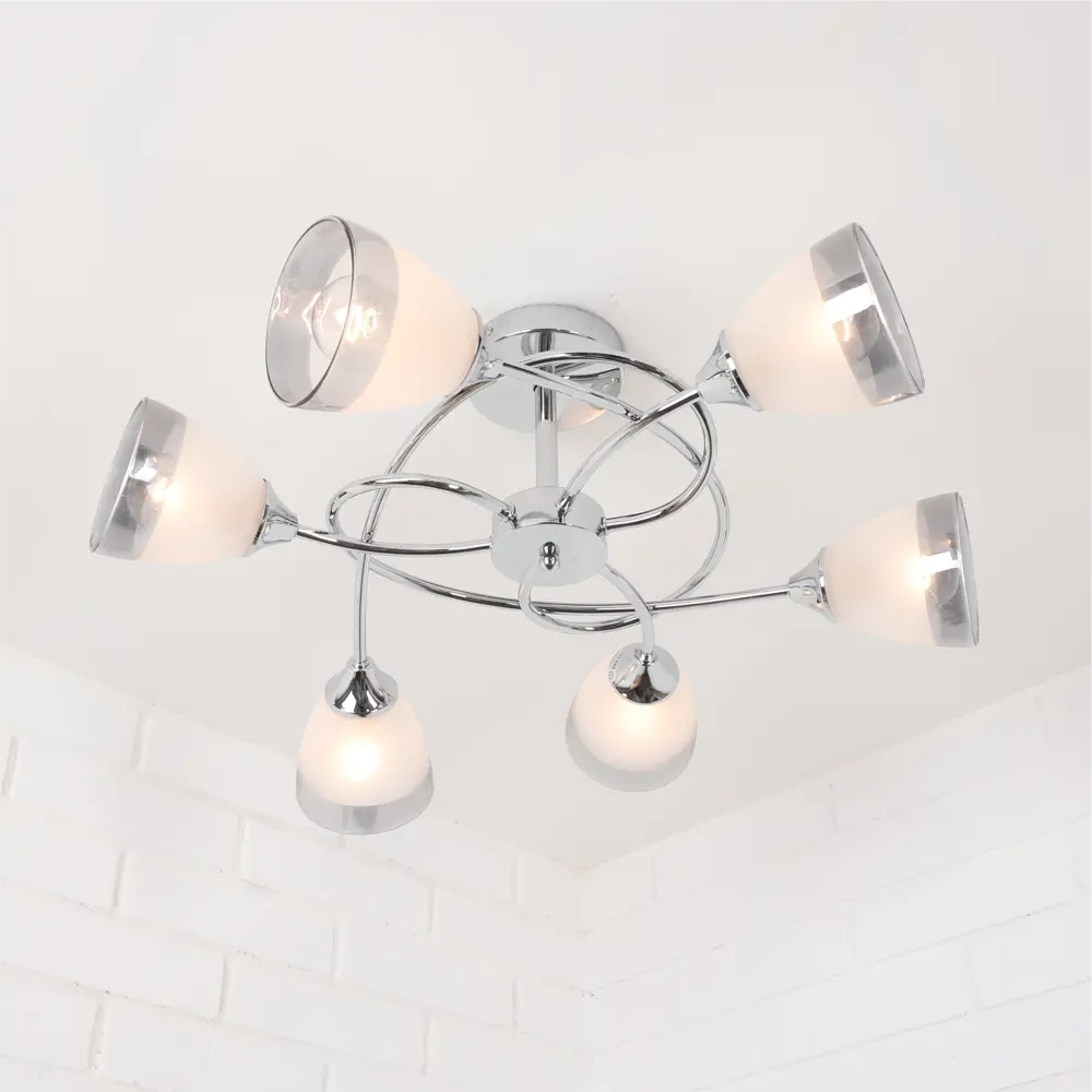 Люстра потолочная «Costa» 24000-6 6 ламп 18 м² цвет серебристый SCHAFFNER STLM-2075328 - Вид №2