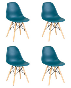 90560332 Комплект кухонных стульев 4 шт Dsw -pp638 80х53х46 см пластик цвет морской волны LMZL STLM-0282712 DOBRIN