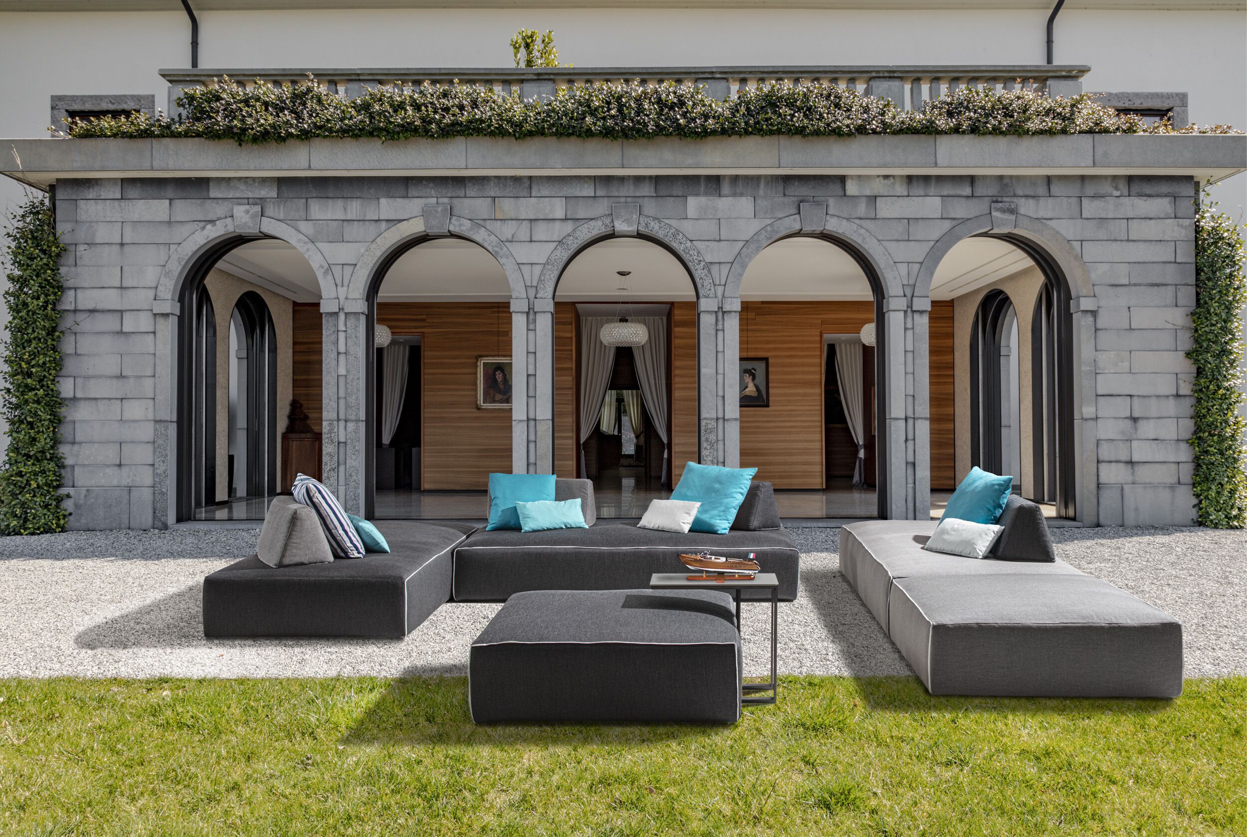 Тканевый модульный съемный садовый диван GRUPPO FOX вне двери ARCH-00125914 - Вид №3