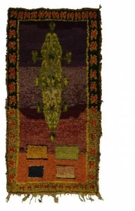 AFOLKI Прямоугольный шерстяной коврик с длинным ворсом Boucherouite Taa1023be