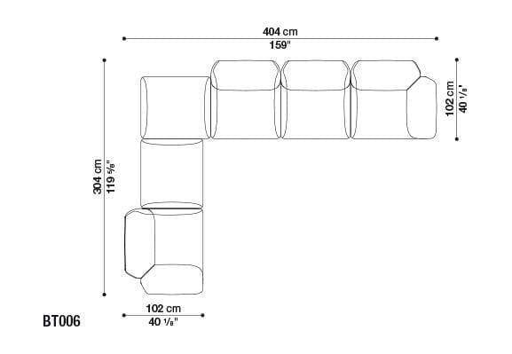 Секционный диван из ткани B&B Italia Outdoor Butterfly ARCH-00041707 - Вид №7