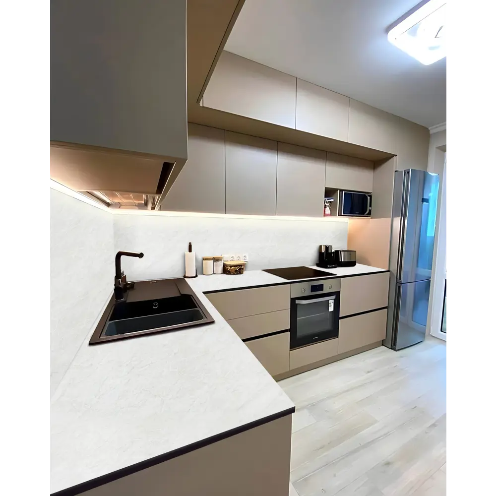 Кухонная столешница Мрамор 240x60x1.6 см HPL-пластик цвет белый Santreyd STLM-2209658 - Вид №5