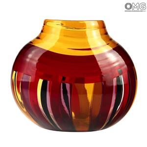 2507 ORIGINALMURANOGLASS Дутая вазочка из муранского стекла - Adriano Dalla Valentina - Original Murano Glass OMG 23 см
