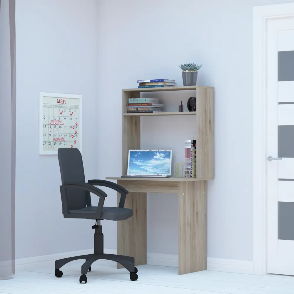 Стол компьютерный Милан с ящиком 76.4x75x59.6 см ЛДСП цвет гикори джексон Santreyd STLM-2081695 - Вид №6