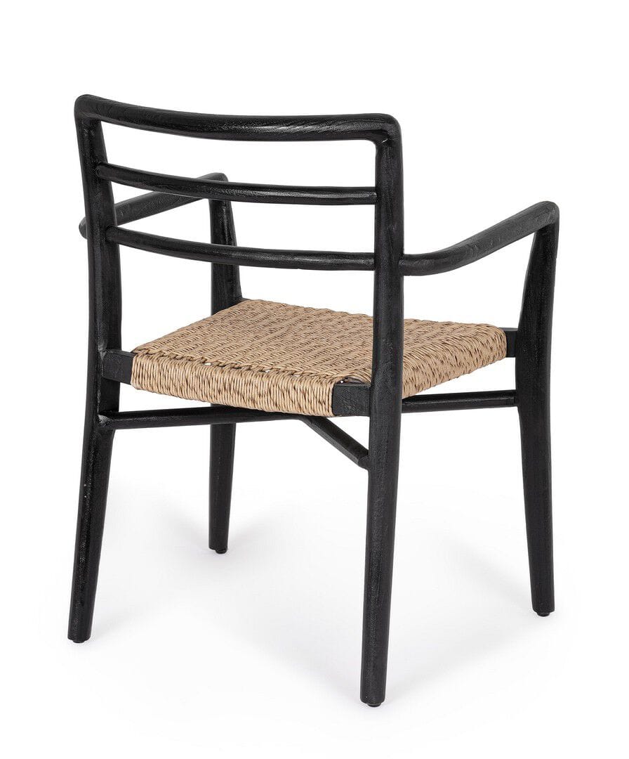 Штабелируемый садовый стул из тикового дерева с сиденьем из синтетического волокна BIZZOTTO LETICIA ARCH-00001024 - Вид №2