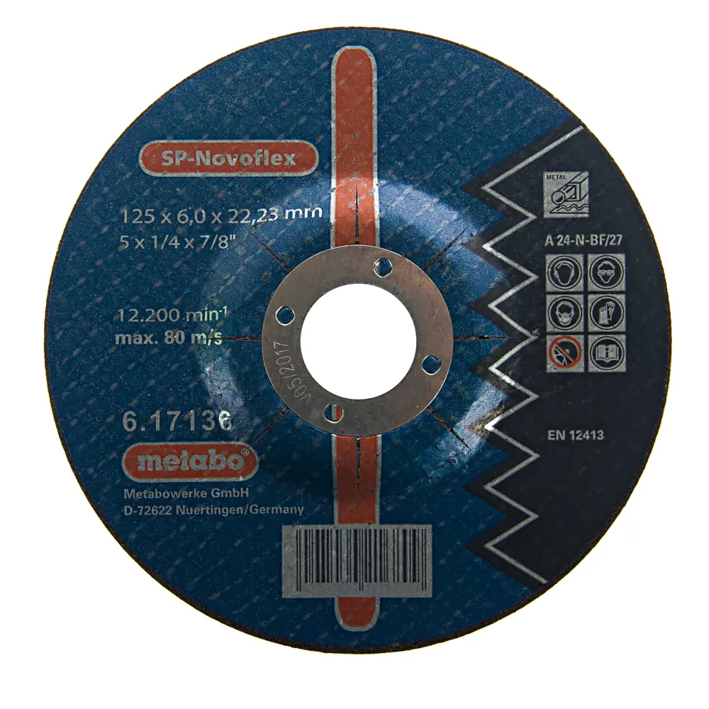Диск зачистной по металлу тип 27 Metabo 617024000 125x22.2x6 мм STLM-2091546
